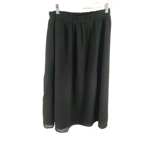Carole Little Women's Full Skirt Size 14 W Black Elastic Waist Knee Length
